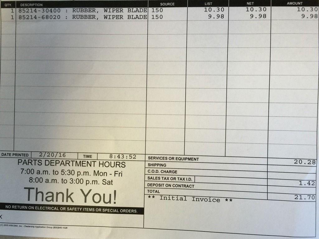 Lower cost equivalent to Toyota wiper inserts Lexus CT200h Forums